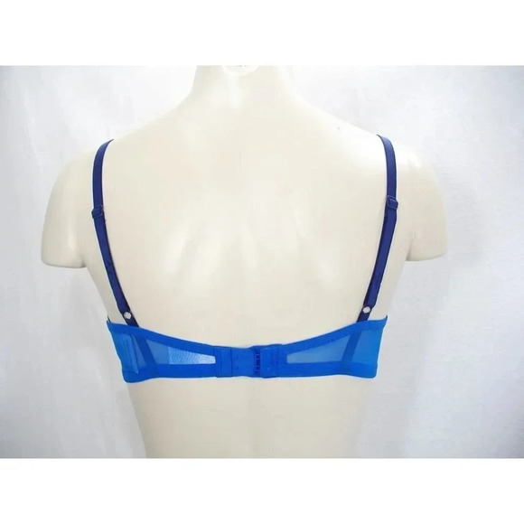 34B DKNY 451238 Signature Lace Unpadded Underwire Bra Blue NWT  New with Tags - Picture 4 of 4